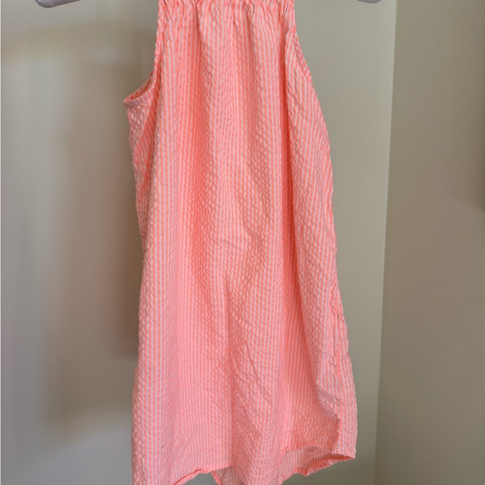H&M Girls Seersucker Stripe Sundress | Size 8–10 | Coral Peach